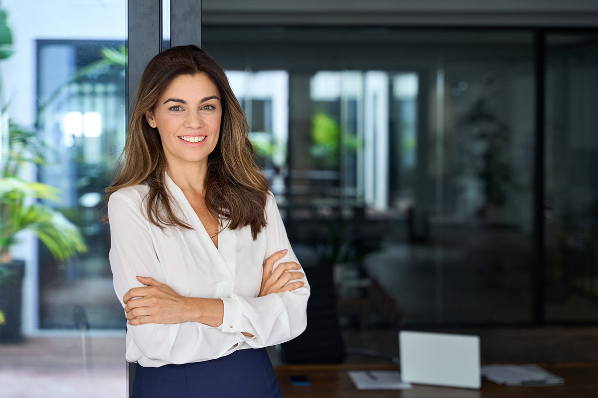 a smiling professional women